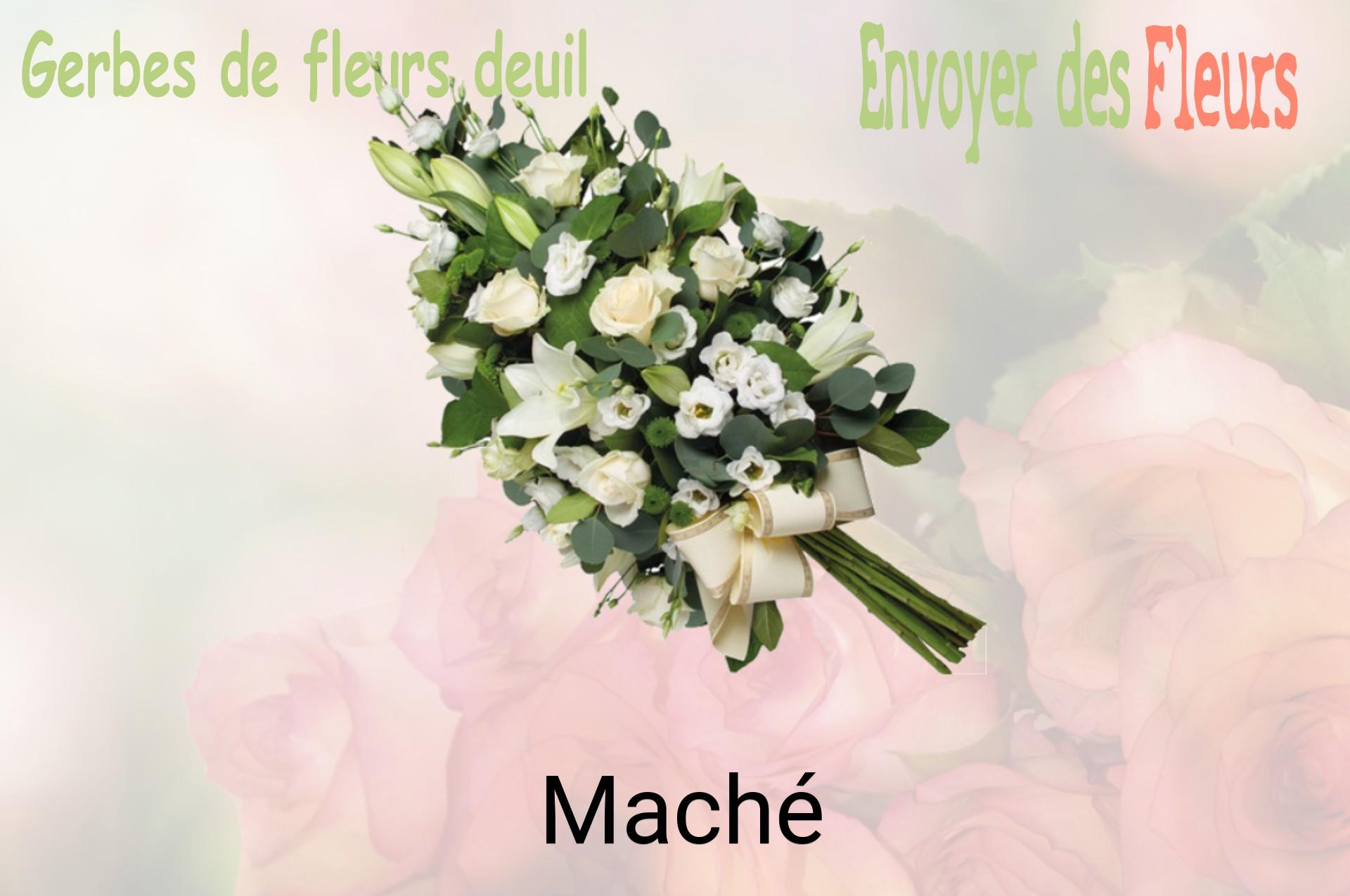 Gerbe de fleurs de deuil livrée à Maché